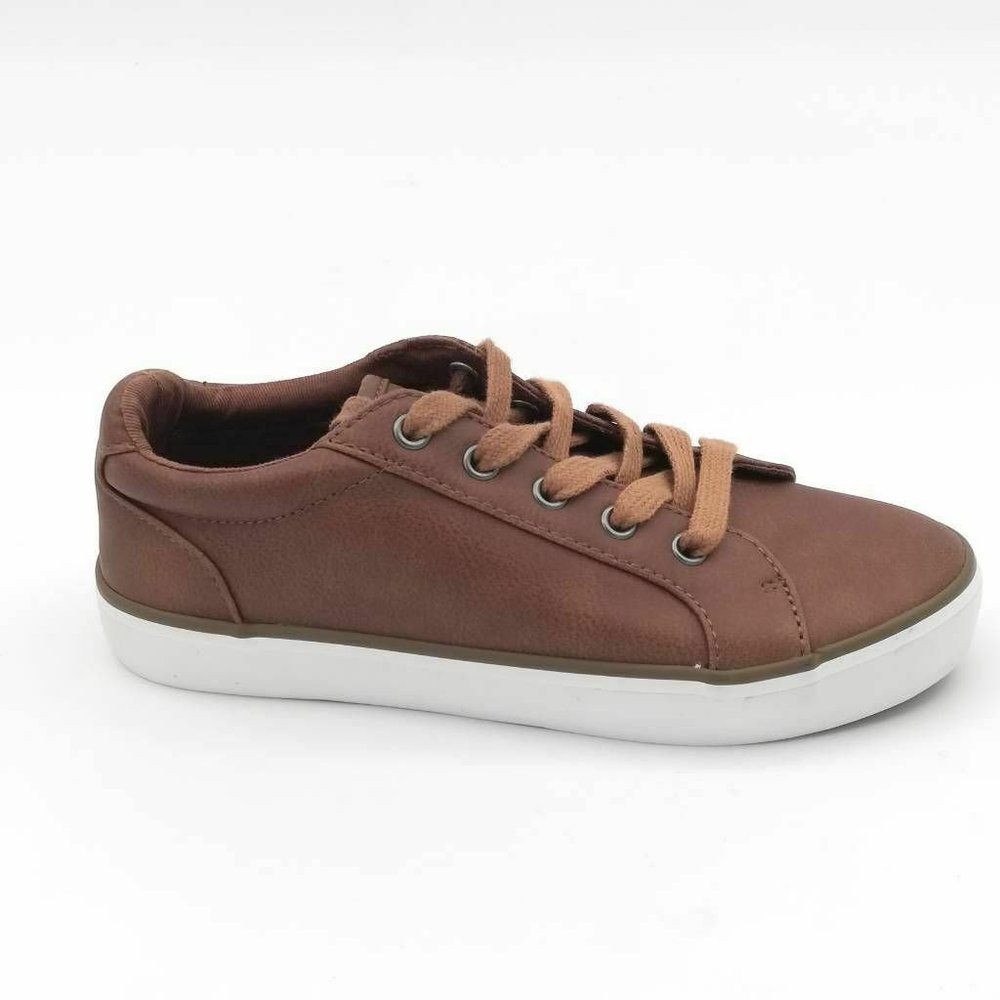 1901 Girls Sneaker Shoes Brown White‎ Lace Up 3